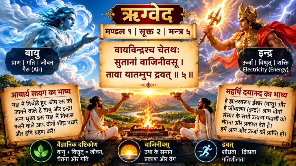 ऋग्वेद मन्त्र ज्ञान vayu and indra vedic forces of life